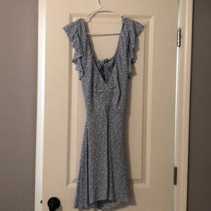 Blue flower mini dress